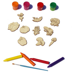 Set 10 figurine din Lemn pentru Colorat - Legume