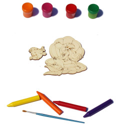 Set 2 figurine din Lemn pentru Colorat - Printesa si Pestisor