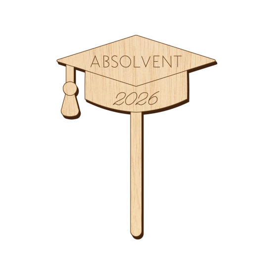 Placuta decorativa - Topper Flori - Toca Absolvent - 15x12 cm