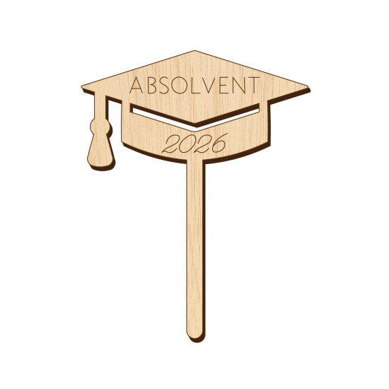 Placuta decorativa - Topper Flori - Absolvent - 15x12 cm