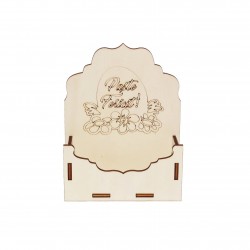Cutie tip Plic din Lemn 13x4x17 cm - Paste Fericit - Ou Cutie tip Plic din Lemn 13x4x17 cm - Paste Fericit - Ou