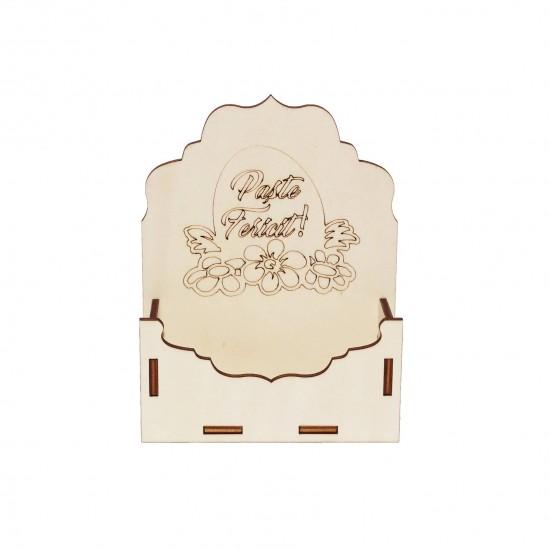 Cutie tip Plic din Lemn 13x4x17 cm - Paste Fericit - Ou