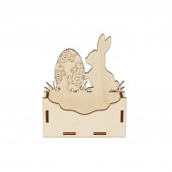 Cutie tip Plic din Lemn 13x4x16 cm - Iepuras si Ou