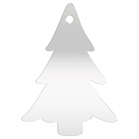 Baza Blank Oglinda Argintie - Brad de Craciun  H10cm - B07 - 100x70 mm