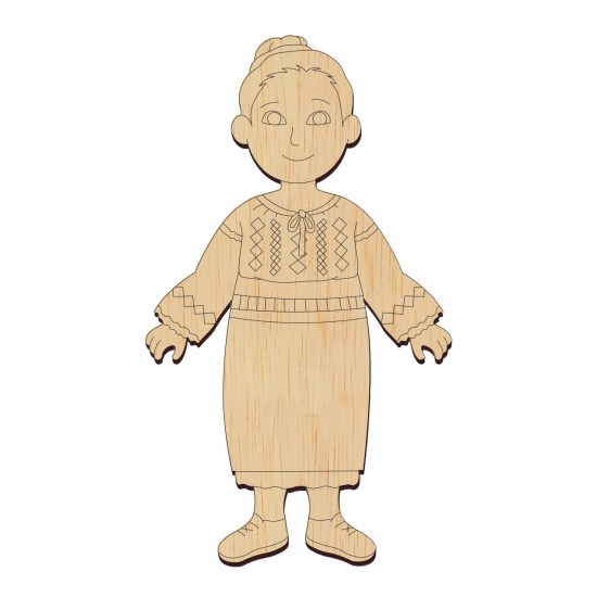 Baza Blank Femeie in Port Popular - Bucovina - 95x55 mm