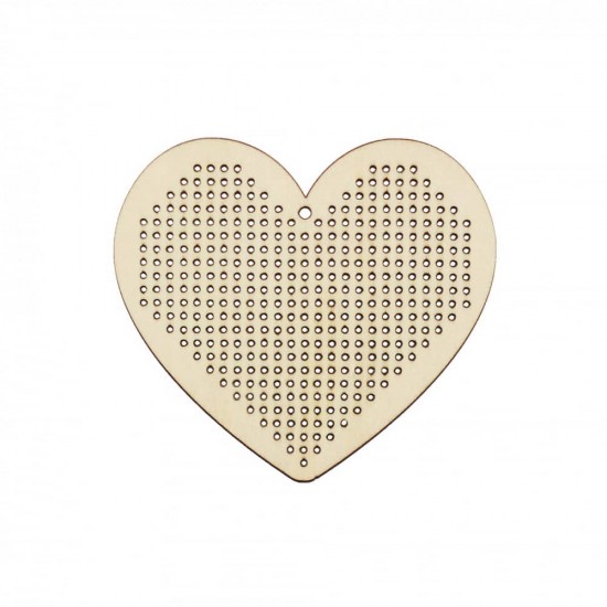 Baza Blank Tip Gherghef - Inima - gaurele 1.5 mm - I01 - 100x90 mm
