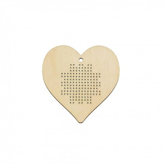 Baza Blank Tip Gherghef - Inima - gaurele 1 mm - I02 - 80X80 mm