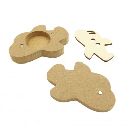 Cutie blank pentru Mot - Avion - 12x8 cm