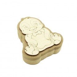 Cutie blank pentru Mot - Pinguin - 11x9.5 cm