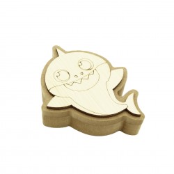 Cutie blank pentru Mot - Rechin - 12x9.5 cm