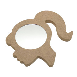 Oglinda blank pentru Mot - 12.5x11.5x0.6 cm - Cap Papusa