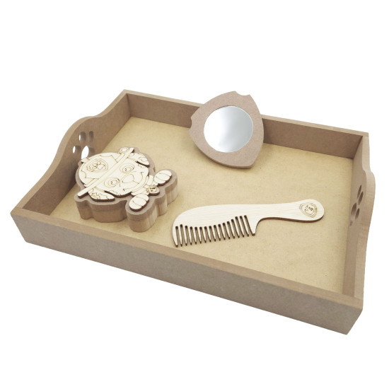 Set Blank - Model Catelus Pompier - Tava + Oglinda + Cutie + Pieptene Set Blank - Model Catelus Pompier - Tava + Oglinda + Cutie + Pieptene