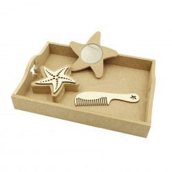 Set Blank - Model Stea de Mare - Tava + Oglinda + Cutie + Pieptene