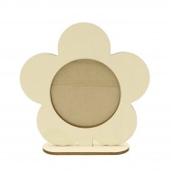 Rama Foto Blank din Lemn - Floare - 17.5x17 cm