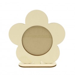 Rama Foto Blank din Lemn - Floare - 17.5x17 cm