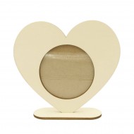Rama Foto Blank din Lemn - Inima - 18.5x16 cm