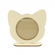 Rama Foto Blank din Lemn - Pisica - 16x14.5 cm