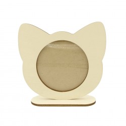 Rama Foto Blank din Lemn - Pisica - 16x14.5 cm