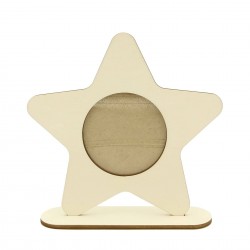 Rama Foto Blank din Lemn - Stea - 17.5x17 cm