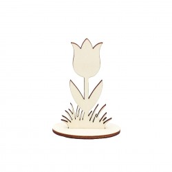 Ornament Blank Lalea din Lemn cu Suport