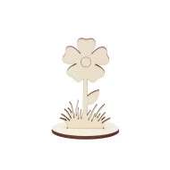 Ornament Blank Panseluta din Lemn cu Suport