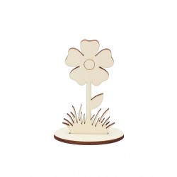 Ornament Blank Panseluta din Lemn cu Suport