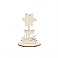 Ornament Blank Floricica din Lemn cu Suport