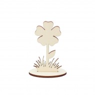 Ornament Blank Panseluta Simpla din Lemn cu Suport