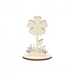 Ornament Blank Panseluta Simpla din Lemn cu Suport