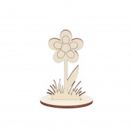 Ornament Blank Margareta din Lemn cu Suport