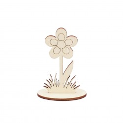 Ornament Blank Margareta din Lemn cu Suport
