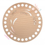 Baza din lemn pentru Crosetat Cerc Model Flori Lavanda - Fag - 15cm - 28o - 10mm