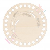 Baza din lemn pentru Crosetat Cerc Model Flori Lavanda - Albasia - 15cm - 28o - 10mm