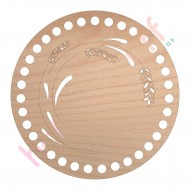 Baza din lemn pentru Crosetat Cerc Model Flori Lavanda - Fag - 15cm - 35o - 8mm