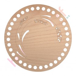 Baza din lemn pentru Crosetat Cerc Model Flori Lavanda - Fag - 15cm - 35o - 8mm