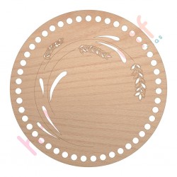 Baza din lemn pentru Crosetat Cerc Model Flori Lavanda - Fag - 15cm - 47o - 6mm