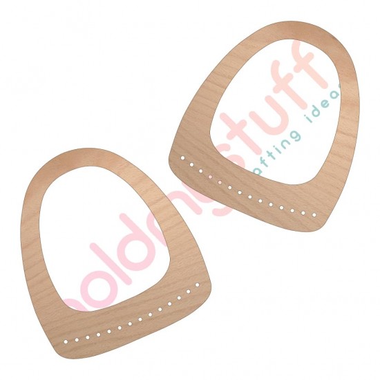 Set 2 Baze din lemn pentru Crosetat Manere - Fag - 20x17.5cm - 14o - 4mm