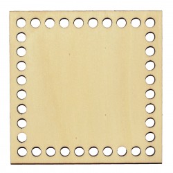 Baza din lemn pentru Crosetat - Patrat - Albasia -10x10cm - 37o - 6mm