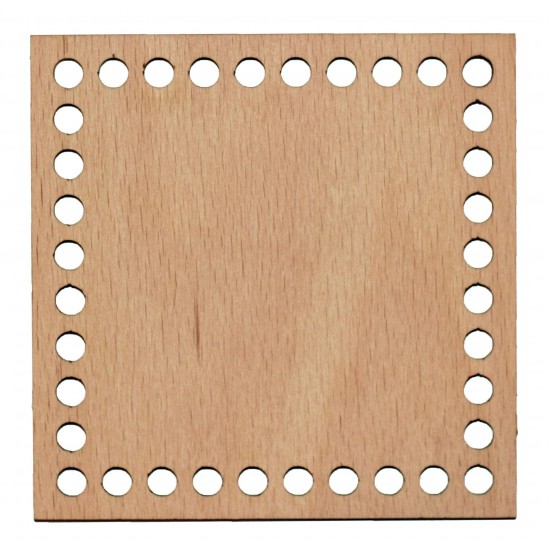 Baza din lemn pentru Crosetat - Patrat - Fag -10x10cm - 37o - 6mm