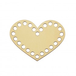 Baza din lemn pentru Crosetat - Inima - Albasia - 15x11cm - 24o - 10mm