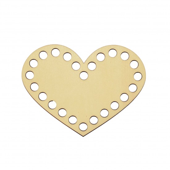 Baza din lemn pentru Crosetat - Inima - Albasia - 15x11cm - 24o - 10mm
