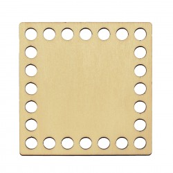 Baza din lemn pentru Crosetat - Patrat - Albasia - 11x11cm - 24o - 10mm