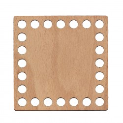 Baza din lemn pentru Crosetat - Patrat - Fag - 11x11cm - 24o - 10mm