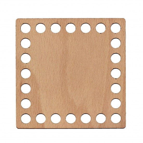 Baza din lemn pentru Crosetat - Patrat - Fag - 11x11cm - 24o - 10mm