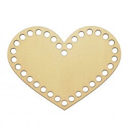 Baza din lemn pentru Crosetat - Inima - Albasia - 20x15cm - 34o - 10mm