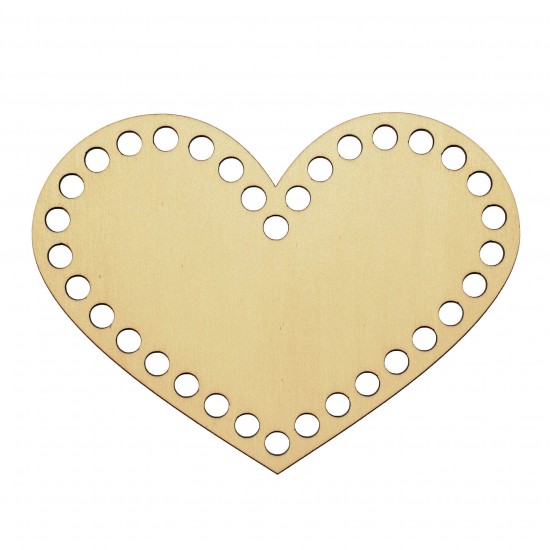 Baza din lemn pentru Crosetat - Inima - Albasia - 20x15cm - 34o - 10mm Baza din lemn pentru Crosetat - Inima - Albasia - 20x15cm - 34o - 10mm