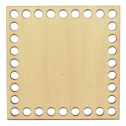 Baza din lemn pentru Crosetat - Patrat - Albasia -15x15cm - 32o - 10mm