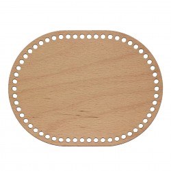 Baza din lemn pentru Crosetat - Oval - Fag - 20x15cm - 58o - 6mm