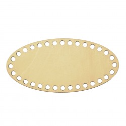 Baza din lemn pentru Crosetat - Oval - Albasia - 25x12cm - 32o - 10mm