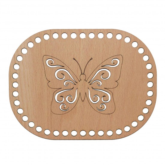 Baza din lemn pentru Crosetat Oval Model Fluture - Fag - 35cm - 35o - 8mm